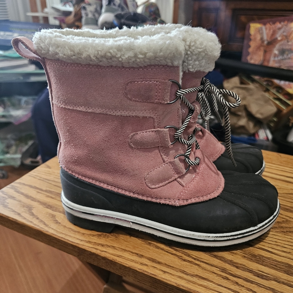 Cat & Jack womensRolane Duck Boots Winter Boots Sz  4 Pink Water Resistant